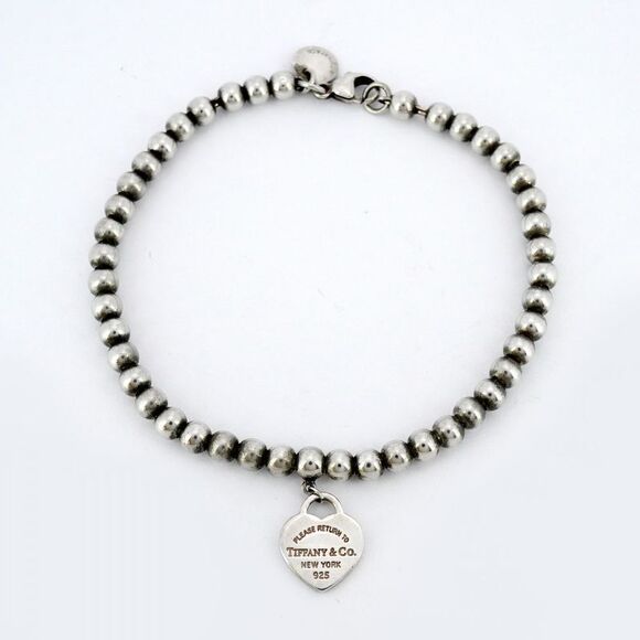 Tiffany & Co Bracelet Return To Heart Ball Chain Silver 925 Women's - Picture 3 of 9